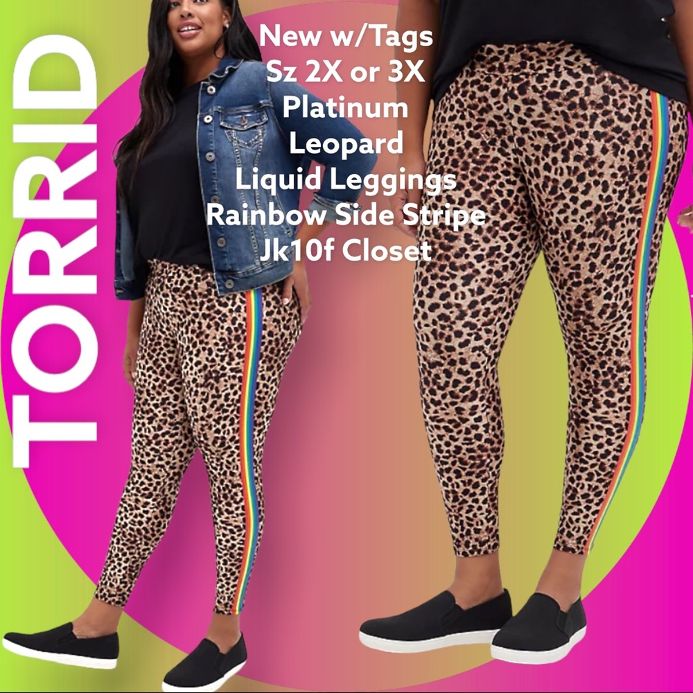LOWEST🌈 NWT 3X LEOPARD RAINBOW PRIDE LEGGING PANTS